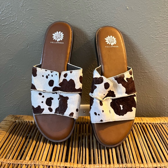 Yellow Box | Shoes | Yellowbox Bellenos Cowhide Print Genuine Leather Sandals  Shoes Size 8 | Poshmark